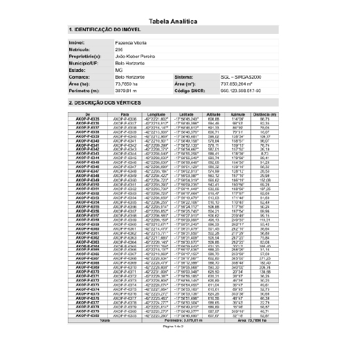 Tabela Analítica